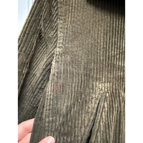 J. Crew Olive Green Double Breasted Long Corduroy Barn Jacket Size Small - Picture 4 of 7